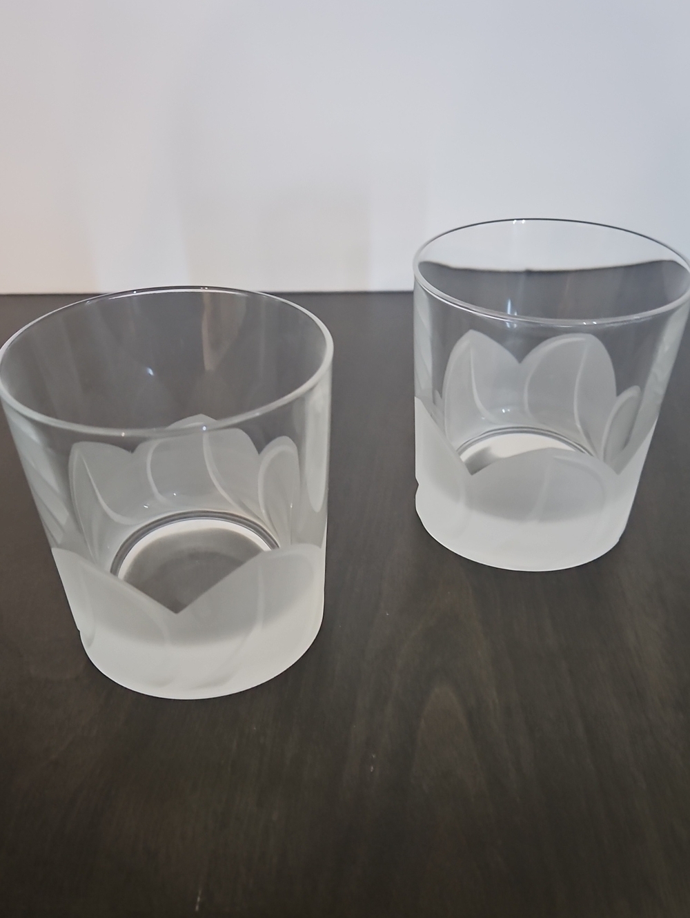 Set of 2 Durand Florence Old Fashioned Frosted Glass